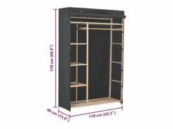 vidaxl Mueble Perchero|Armario de tela 110x40x170 cm