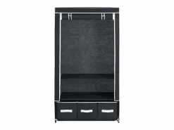 vidaxl Armario de tela 87x49x159 cm Negro Clearance