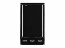vidaxl Armario de tela 87x49x159 cm Negro Clearance