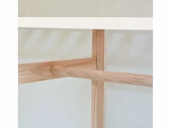 vidaxl Armario de tela y madera de pino 110x40x170 cm Blanco Hot
