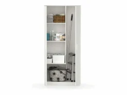 Armario Escobero Multiusos 1 Estante Ajustable 180x80x35 cm Blanco Clearance