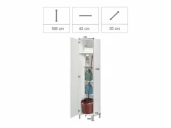 Columna De Baño|Armario escobero Multiusos estantes y una Puerta en Color Alto 188 / Ancho 42 / Fondo 35 - Buyqualia