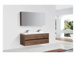 STANO Armario espejo baño 144cm MONTADO SIENA Nogal Color natural claro Best
