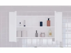 Armario espejo de baño con luz LED acrílico 80x12x45 cm^vidaxl Outlet