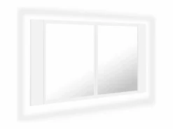 Armario espejo de baño con luz LED acrílico 80x12x45 cm^vidaxl Outlet