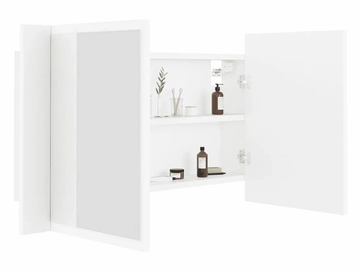 Armario espejo de baño con luz LED acrílico 80x12x45 cm^vidaxl Outlet