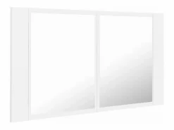Armario espejo de baño con luz LED acrílico 80x12x45 cm^vidaxl Outlet