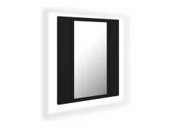 Armario espejo de baño con luz LED acrílico 40x12x45 cm ES874120 Negro New