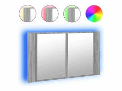 Armario espejo de baño con luz LED acrílico 80x12x45 cm^vidaxl