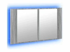 Armario espejo de baño con luz LED acrílico 80x12x45 cm^vidaxl