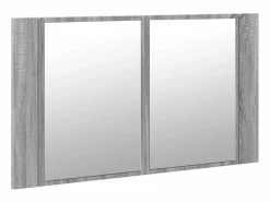 Armario espejo de baño con luz LED acrílico 80x12x45 cm^vidaxl