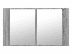 Armario espejo de baño con luz LED acrílico 80x12x45 cm^vidaxl