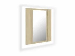 Armario espejo de baño LED acrílico roble Sonoma 40x12x45 cm ES578840^ Sale