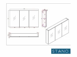 Armario espejo FORTINA ancho 120 cm^STANO Online