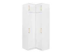 Vente-unique Armario esquinero de 2 puertas L115 cm en color + elevación - LIZANDRO Blanco Hot