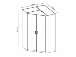 Vente-unique Armario esquinero de 2 puertas BELOMY, 117 cm de ancho, Blanco Sale