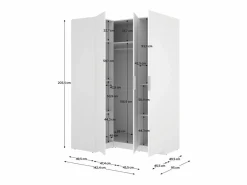 Armario esquinero Emax 3 puertas 203,5x142,4x95 cm Blanco Outlet