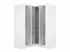 Armario esquinero Essen 4 puertas batientes 184x133x131 cm Blanco Hot