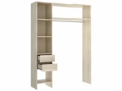 Vente-unique Armario Abierto, Vestidor|Armario esquinero extensible W164/214 cm Roble y gris GONTRAN