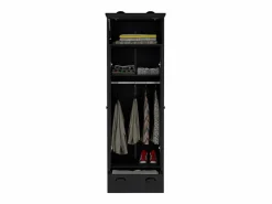 TuHome Armario falkland en melamina con 2 puertas ,2 estantes , 1 barra para colgar ropa , 1 gabinete superior y 1 cajon , , 179 cm X 59.2 cm X 50 cm Negro Outlet
