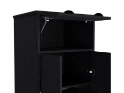 TuHome Armario falkland en melamina con 2 puertas ,2 estantes , 1 barra para colgar ropa , 1 gabinete superior y 1 cajon , , 179 cm X 59.2 cm X 50 cm Negro Outlet