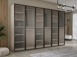 Armario Abierto, Vestidor|Armario: Platino / Vidrio Ranurado, 300 x 200 x 51 cm