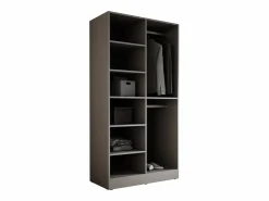 Armario: Platino / Vidrio Ranurado, 100 x 200 x 51 cm^ New