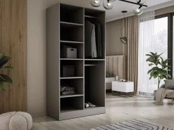 Armario: Platino / Vidrio Ranurado, 100 x 200 x 51 cm^ New