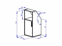 Vente-unique Armario Para Buhardilla|Mueble De Almacenaje|Armario inclinado para techo abuhardillado con 4 puertas, 2 estantes y 2 estantes y natural - ADEZIO