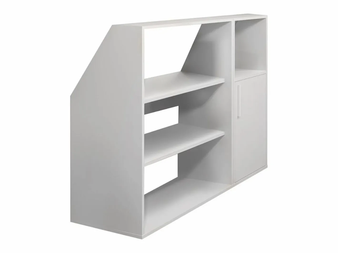 Vente-unique Armario Para Buhardilla|Mueble De Almacenaje|Armario inclinado para techo abuhardillado 1 puerta 2 estantes y 1 estante - ADEZIO