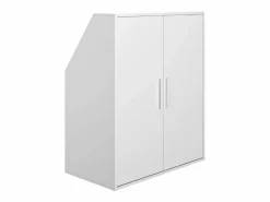 Vente-unique Armario inclinado para techo abuhardillado de 2 puertas en color - ADEZIO Blanco Best