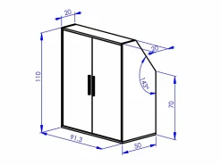 Vente-unique Armario inclinado para techo abuhardillado de 2 puertas en color - ADEZIO Blanco Best