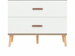 Merax Muebles Niño|Armario|Armario infantil - 80 x 46 x 141,5 cm - con barra + 2 cajones - aglomerado - natural