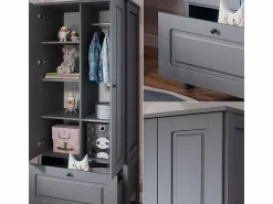 Vicco Armario infantil 83.3x53.4x187 ajaton Gris New