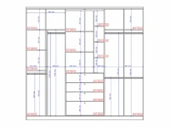 Vente-unique Armario|Armario ISAK - 4 puertas, espejo y cajones - L240cm - Roble