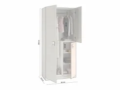 Armario juvenil Kenia Blanco Alpes - Rosa y Gris^duehome Best