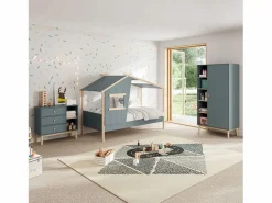 duehome Muebles Niño|Armario|Armario juvenil Misty Breeze Verde Salvia - Oak Soft
