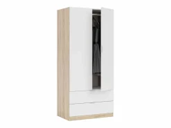 Armario Juvenil/Infantil Luca 2 puertas Roble Artesano/Blanco Mate 82x52x180 cm^ Clearance