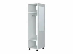TuHome Armario Abierto, Vestidor|Armario Kronospan en melamina , tres estantes , barra para colgar ropa y espejo incluido , , 160 cm X 40 cm X 48 cm