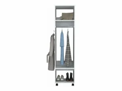 TuHome Armario Abierto, Vestidor|Armario Kronospan en melamina , tres estantes , barra para colgar ropa y espejo incluido , , 160 cm X 40 cm X 48 cm