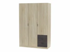 Loungitude Armario LC 3 puertas + 3 cajones roble/oxido 180x121x52 cm Color natural claro Online