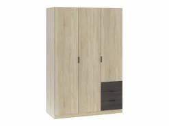 Loungitude Armario LC 3 puertas + 3 cajones roble/oxido 180x121x52 cm Color natural claro Online