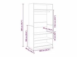 vidaxl Armario madera contrachapada color roble Sonoma 100x50x200 cm Color natural claro New