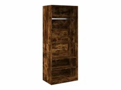 Armario madera de ingeniería color roble ahumado 80x50x200 cm ES287701 Marru00f3n Online