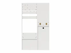 Merax Armario De Entrada|Armario moderno - 105 x 38 x 180 cm - con espejo + ganchos ajustables + 1 puerta + 2 cajones + banco - aglomerado -