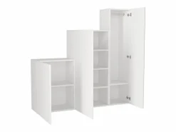Vente-unique Armario modular con 1 espejo y 3 puertas - TELEZA Blanco Best