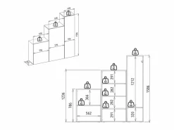 Vente-unique Armario modular con 1 espejo y 3 puertas - TELEZA Blanco Best