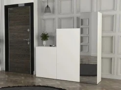 Vente-unique Armario modular con 1 espejo y 3 puertas - TELEZA Blanco Best