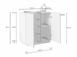 Armario multiusos Easy con 2 puertas, color antracita mate, 79,20 x 38 x 86 cm Gris antracita Clearance