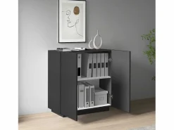 Armario multiusos Easy con 2 puertas, color antracita mate, 79,20 x 38 x 86 cm Gris antracita Clearance